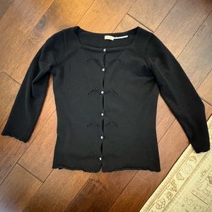 Max Studio Black Cashmere 3/4 Sleeve Sweater XS
